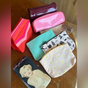 Makeup bags and wallet